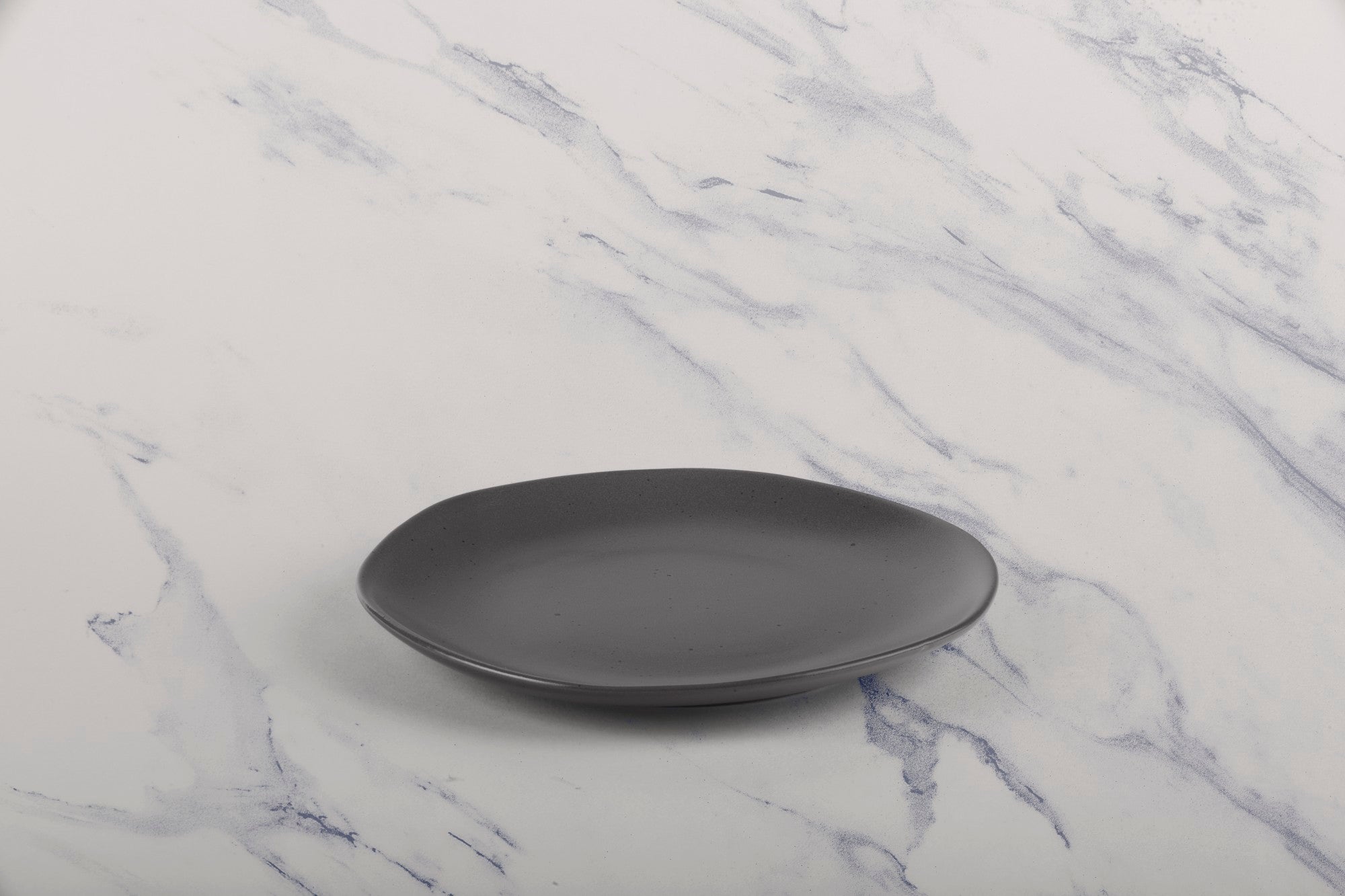 Porcelain Flat Dinner Plate | Uneven Shape | Set of 12