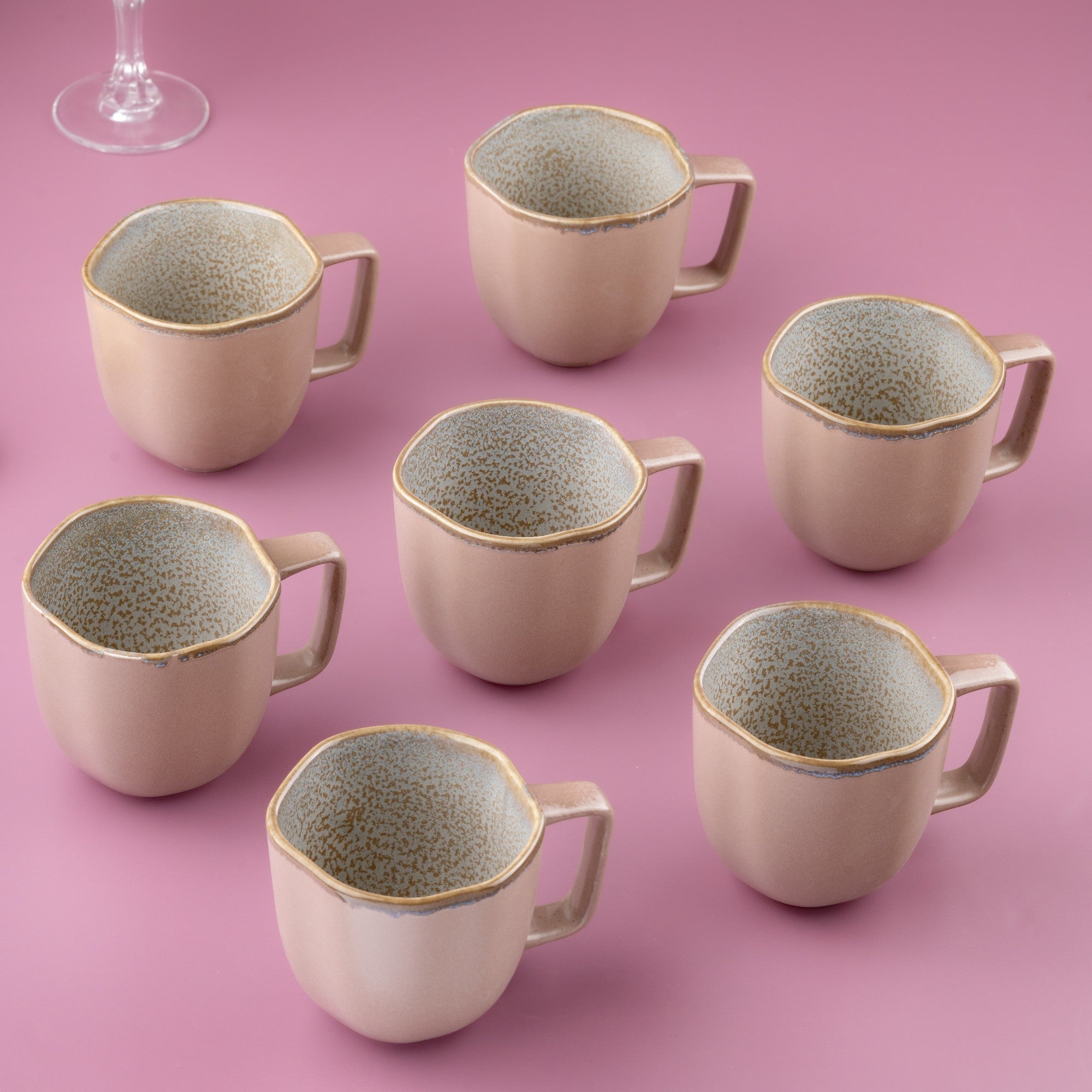Artistic Porcelain Non Stackable Cup | Uneven Shape, Set of 12