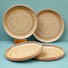 Artistic Porcelain Dinner Plate| Round Shape, Set of 4