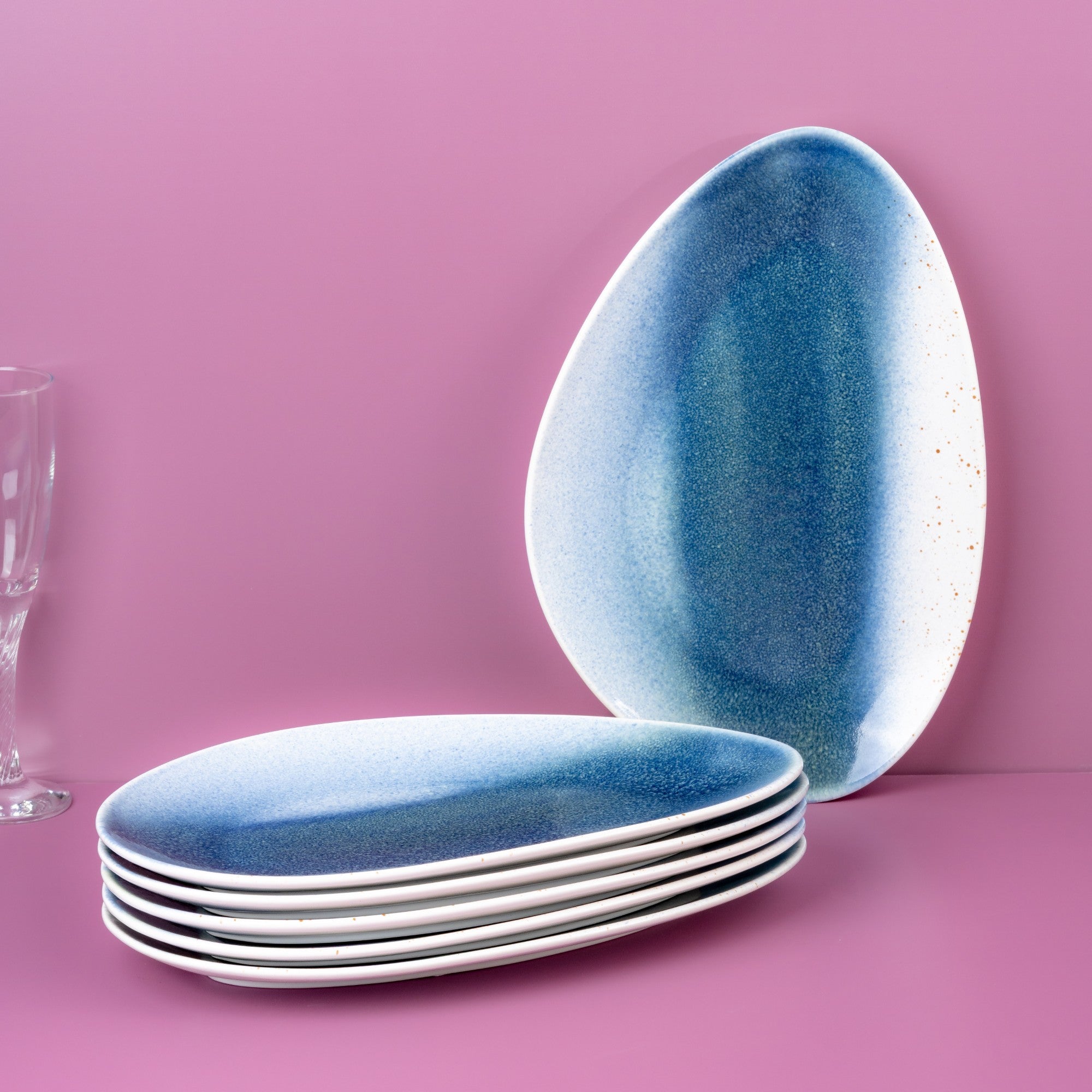 Porcelain Platter | Triangle Plate | Set of 6