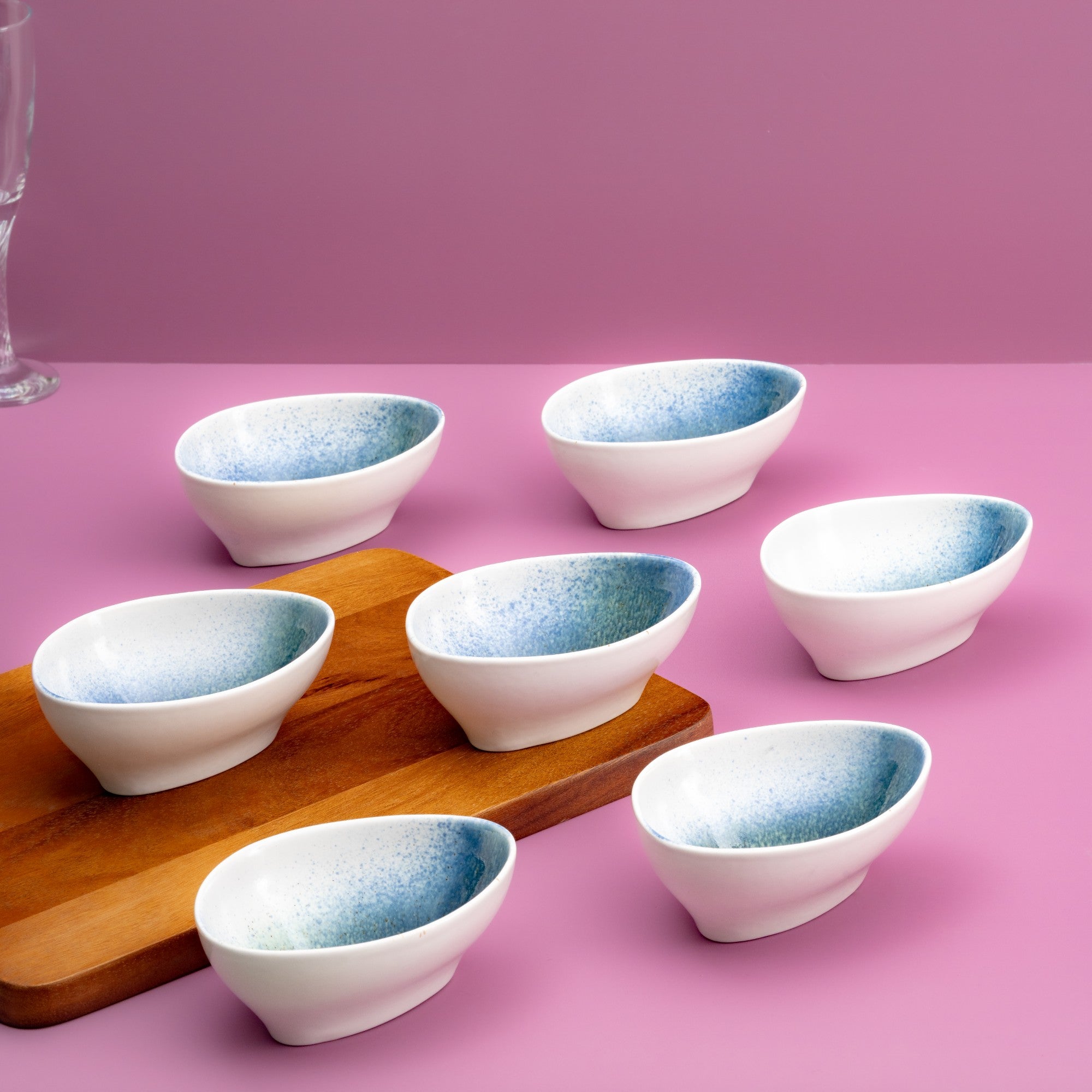 Porcelain Bowl | White Matt Triangle Bowl | Set of 8