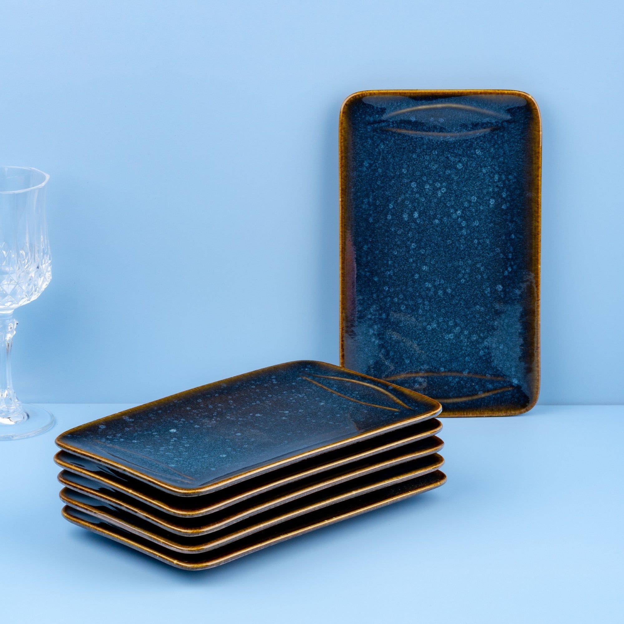 Porcelain Platter | Broad Rectangle Platter | Set of 6