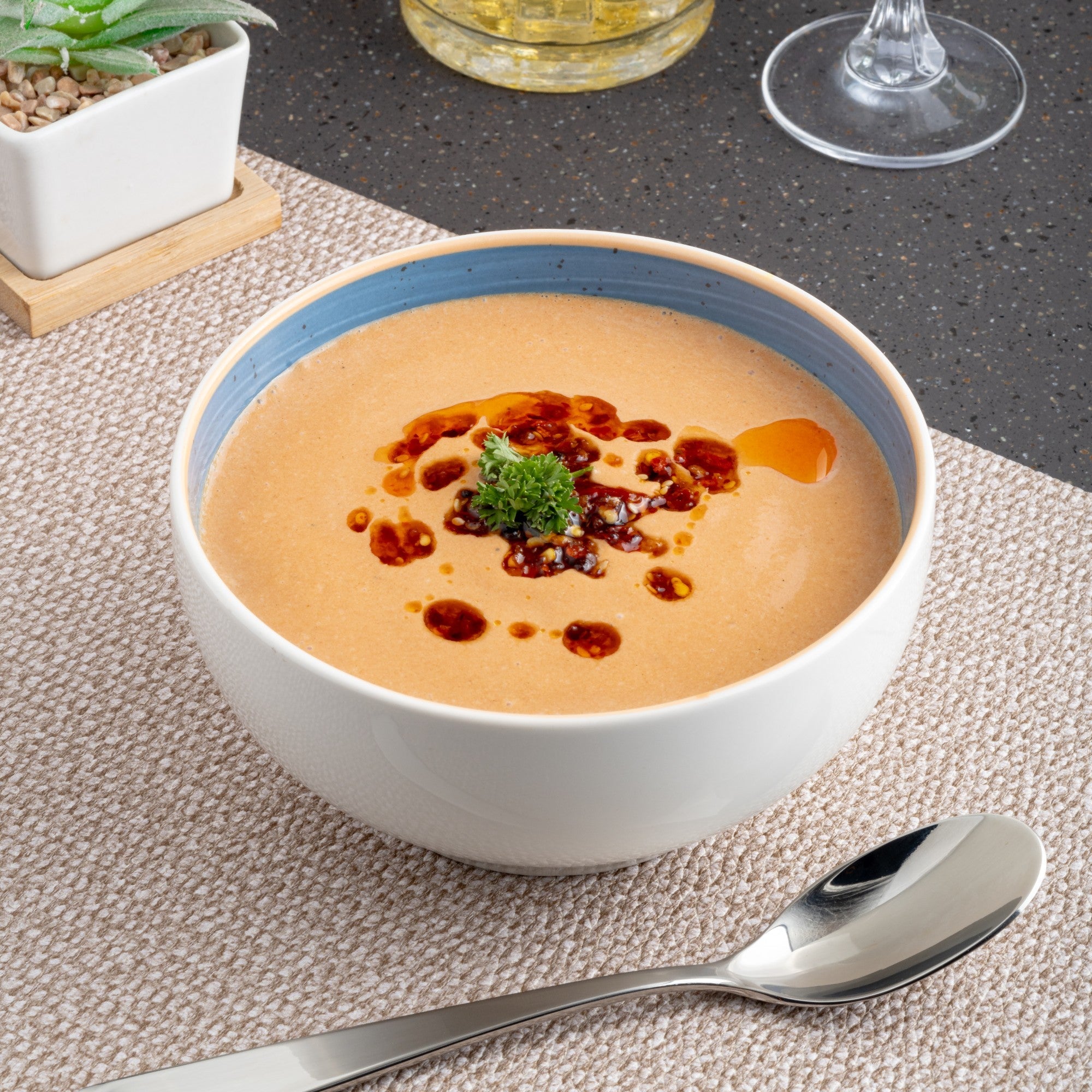 Porcelain Bowl | Modern Non Stackable Bowl, 6" | Set of 6