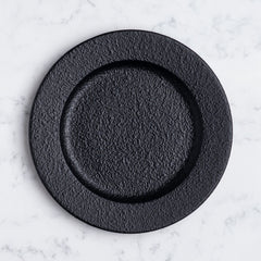 Flat Plate | Black Finish, Porcelain | Set of 12