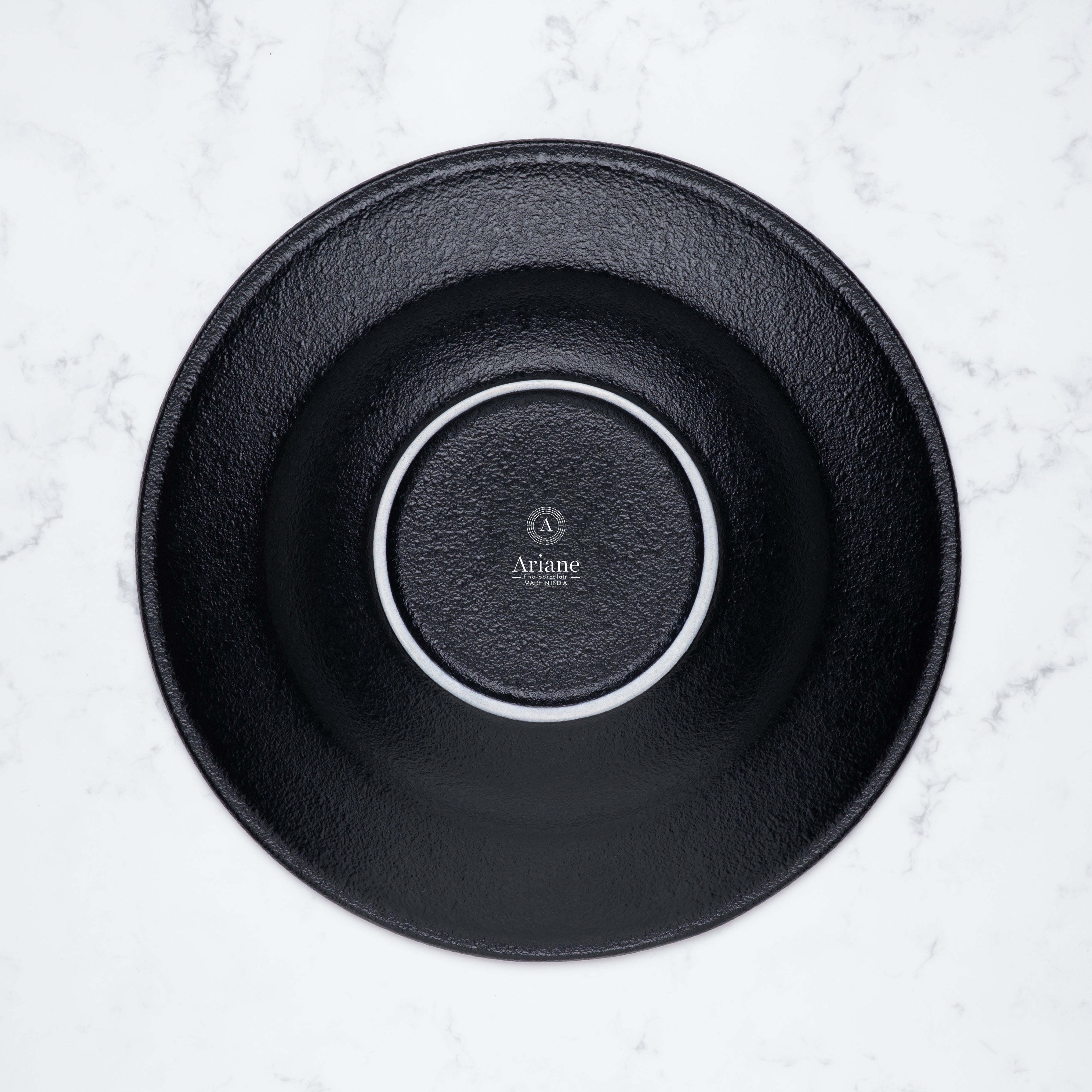 Deep Plate| Black Finish, Porcelain | Set of 6