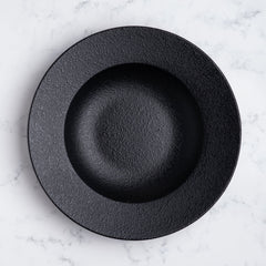 Deep Plate| Black Finish, Porcelain | Set of 6