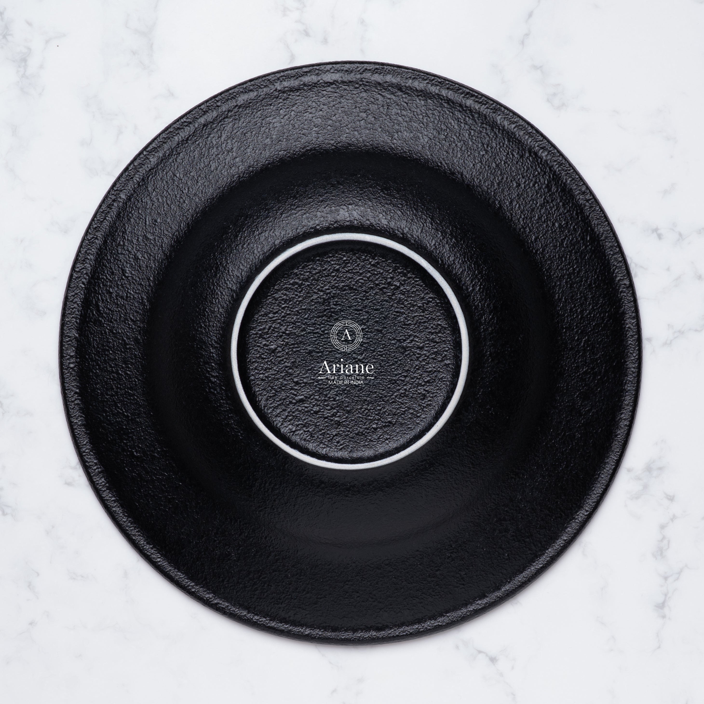 Deep Plate| Black Finish, Porcelain | Set of 6