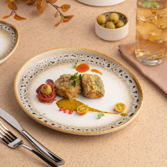 Porcelain Oval Plate | Elevated Oval Platter | Set of 6