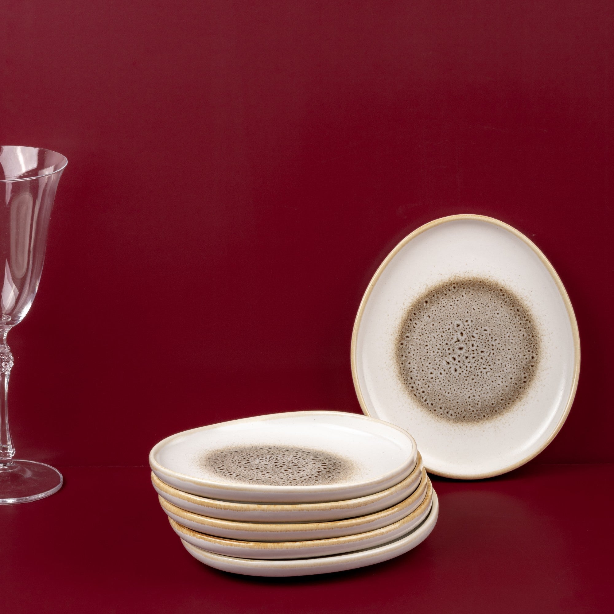 Porcelain Oval Plate | Elevated Oval Platter | Set of 6