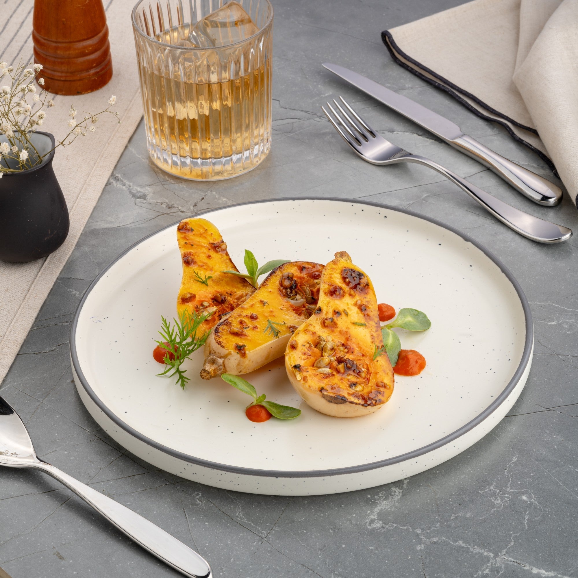 Porcelain Plate | Short Rim Stackable Plate | Set of 4
