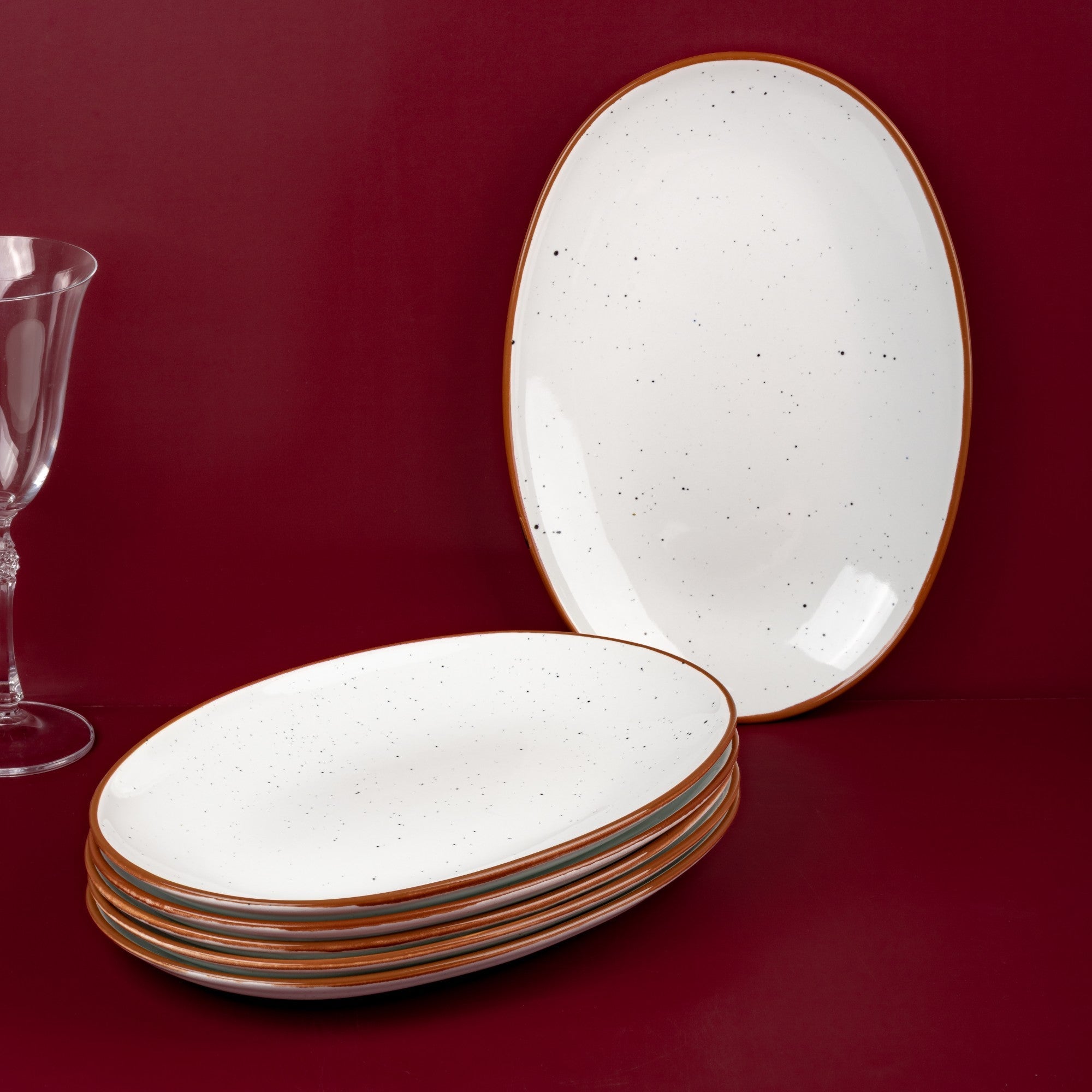 Porcelain Oval Plate | Vital Coupe Oval Platter, Pack of 6