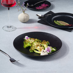 Porcelain  Round Rimless Plate, 9.44" | Set of 6