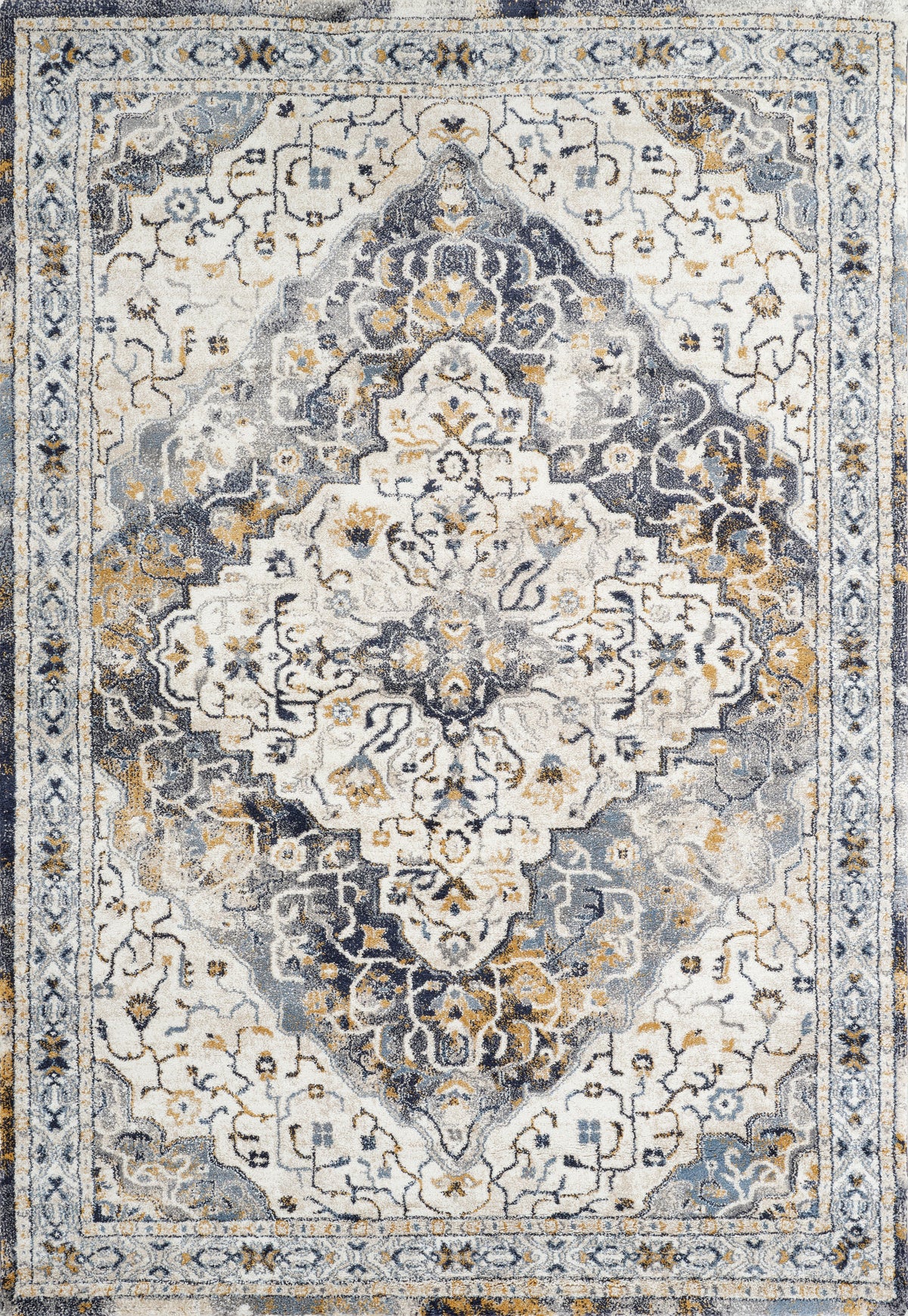 Cornelia B147A Area Rug Yellow/Navy