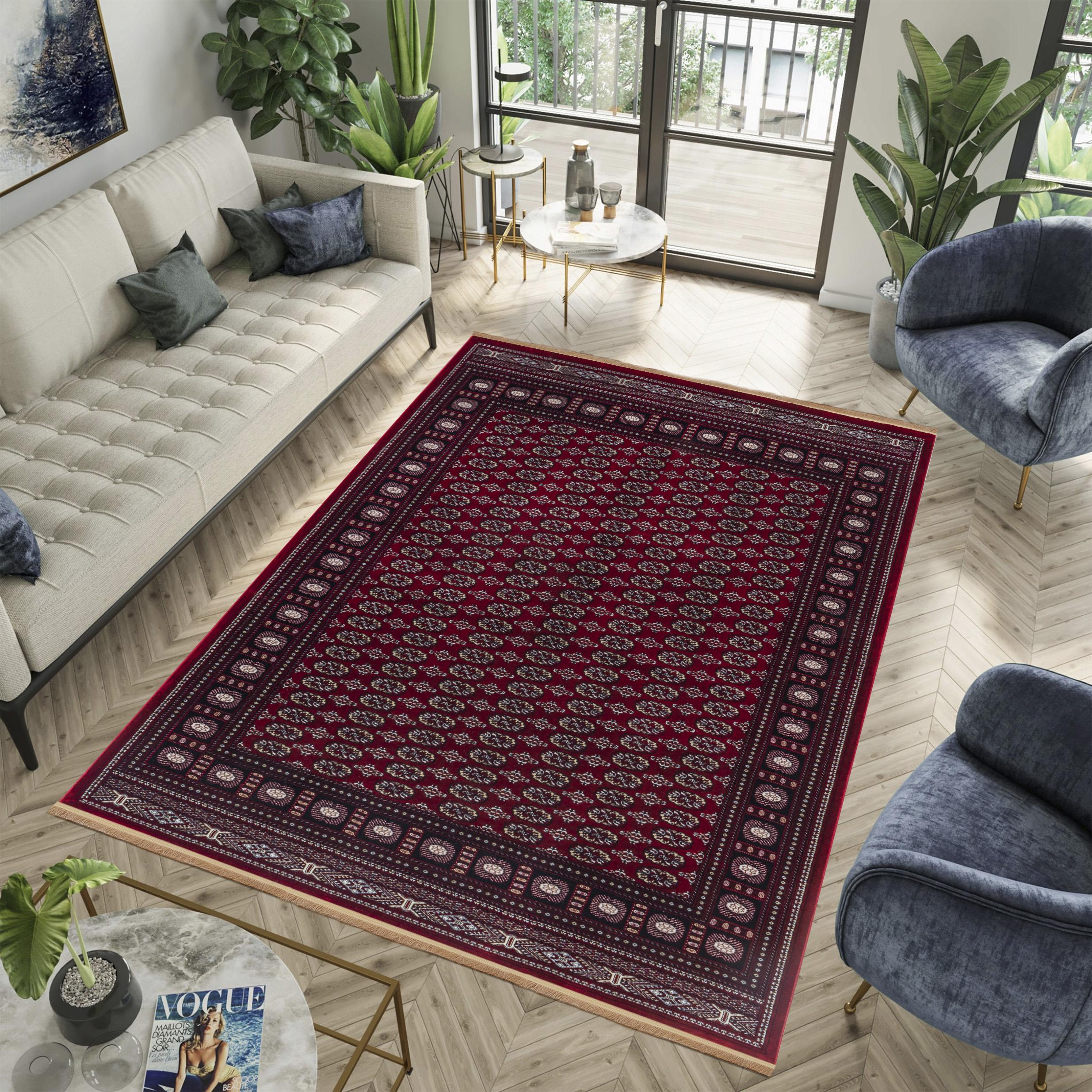 Sultan C669B Red traditional Oriental area rug styled in a room