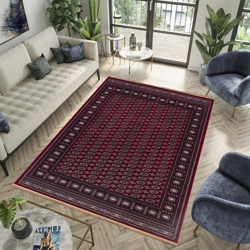 Sultan C669B Red traditional Oriental area rug styled in a room
