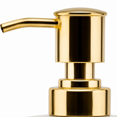 Modern Stainless Steel Soap Dispenser, 2.5" x 2.5" x 6.5", White Speckled Powder-Coated Finish with Gold Pump, Refillable Rust-Resistant Liquid Soap Dispenser for Bathroom & Kitchen