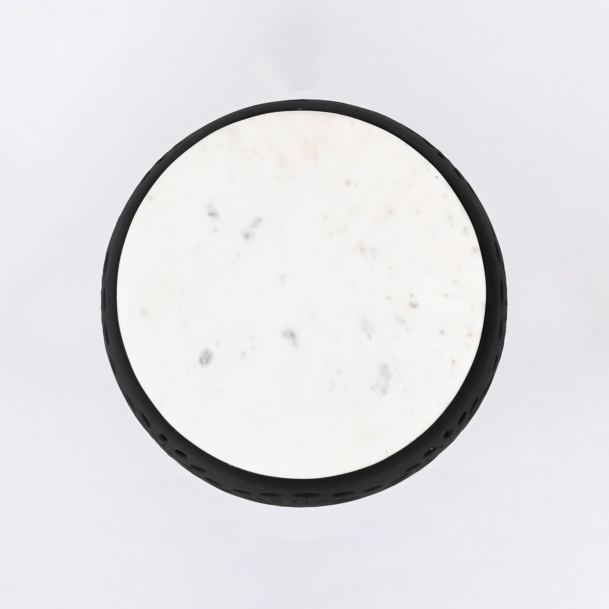 Side Table | White Marble Top | Black Metal Frame | Modern Living Room Furniture