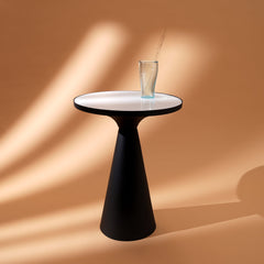 End Table | White Marble Top Side Table | Black Metal Frame | Modern Living Room Decor