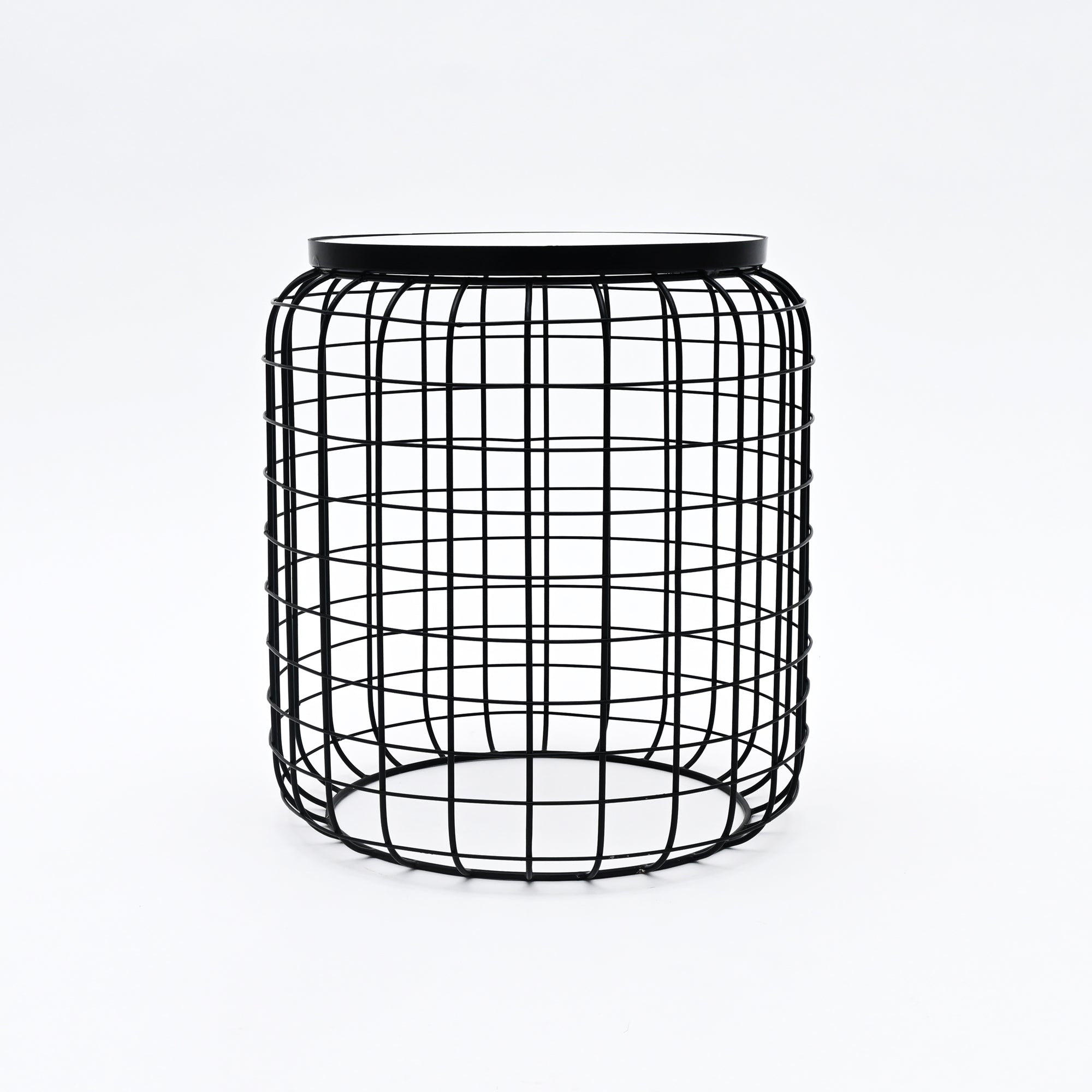 Marble End Table | Round Side Table | Black Metal Frame | Modern Living Room Decor