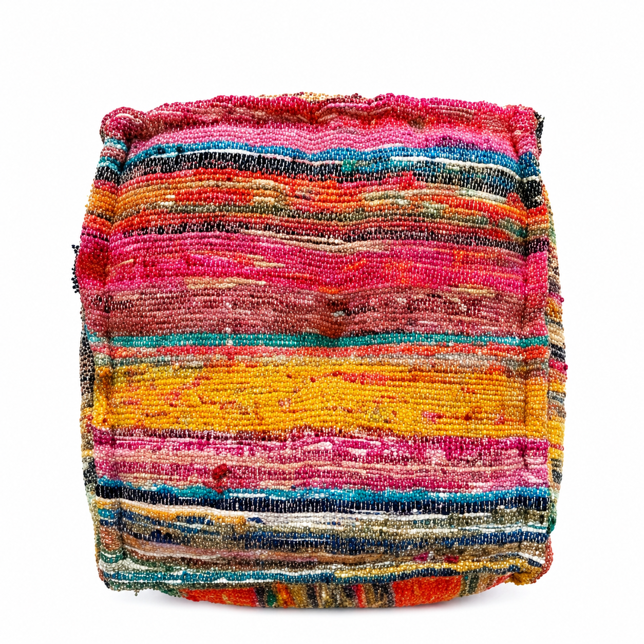 Pouf Ottoman, 20x20x14" Handmade Floor Cushion Puff Seat