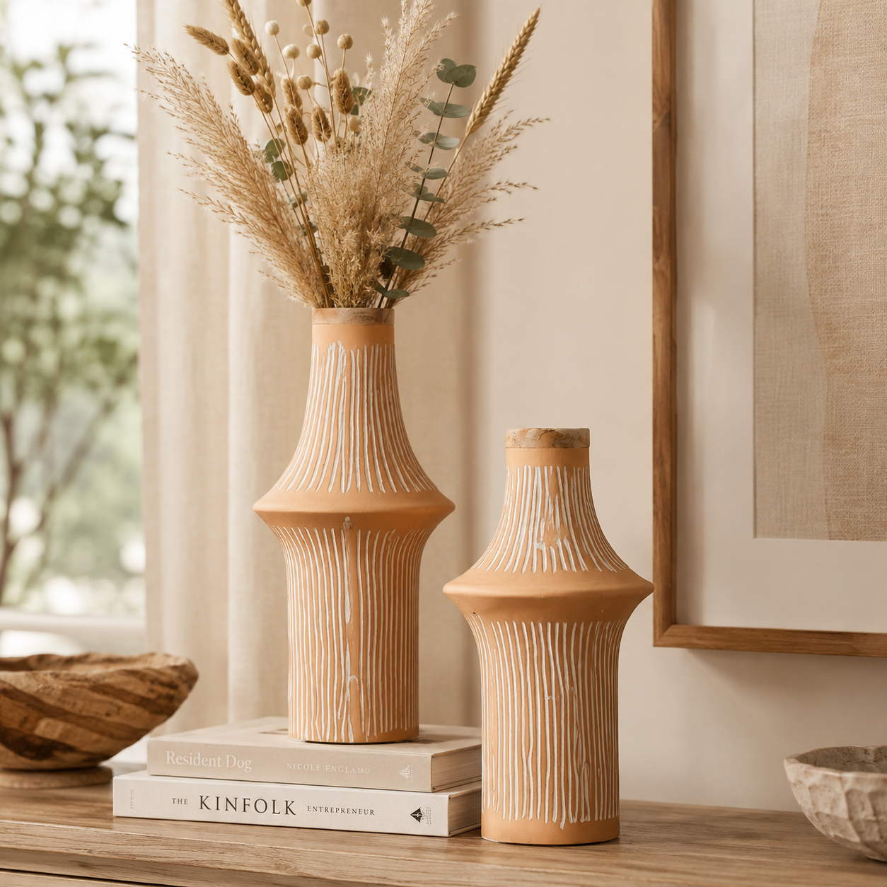 Handcrafted Ecomix Vase | Eco Friendly Decorative Vase (17” / 13.5”)