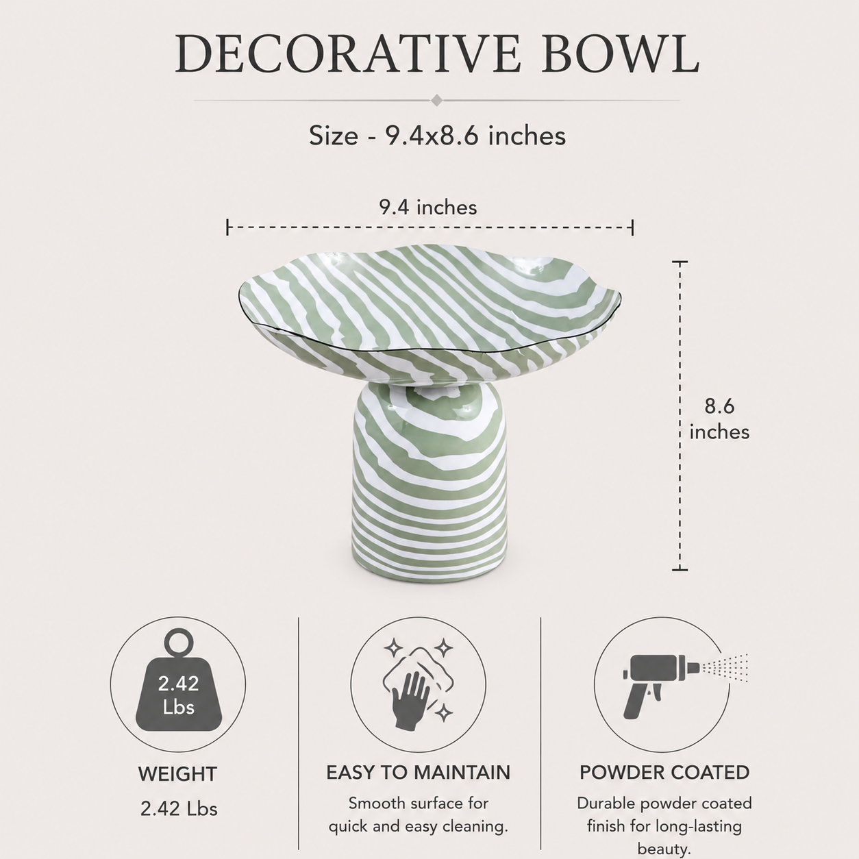 Decorative Striped  Bowl | Sculptural Décor