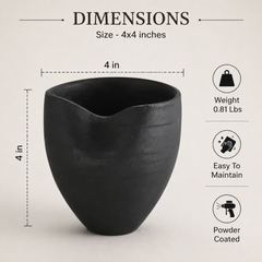 Minimal Black Aluminum Vase | Modern Matte Décor