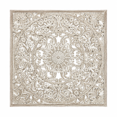 Mandala Hand Carved Wall Decor | Wooden Wall Art, 48 x 48"