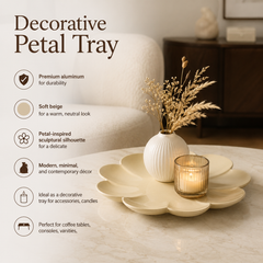 Decorative Petal Tray | Beige | Aluminum