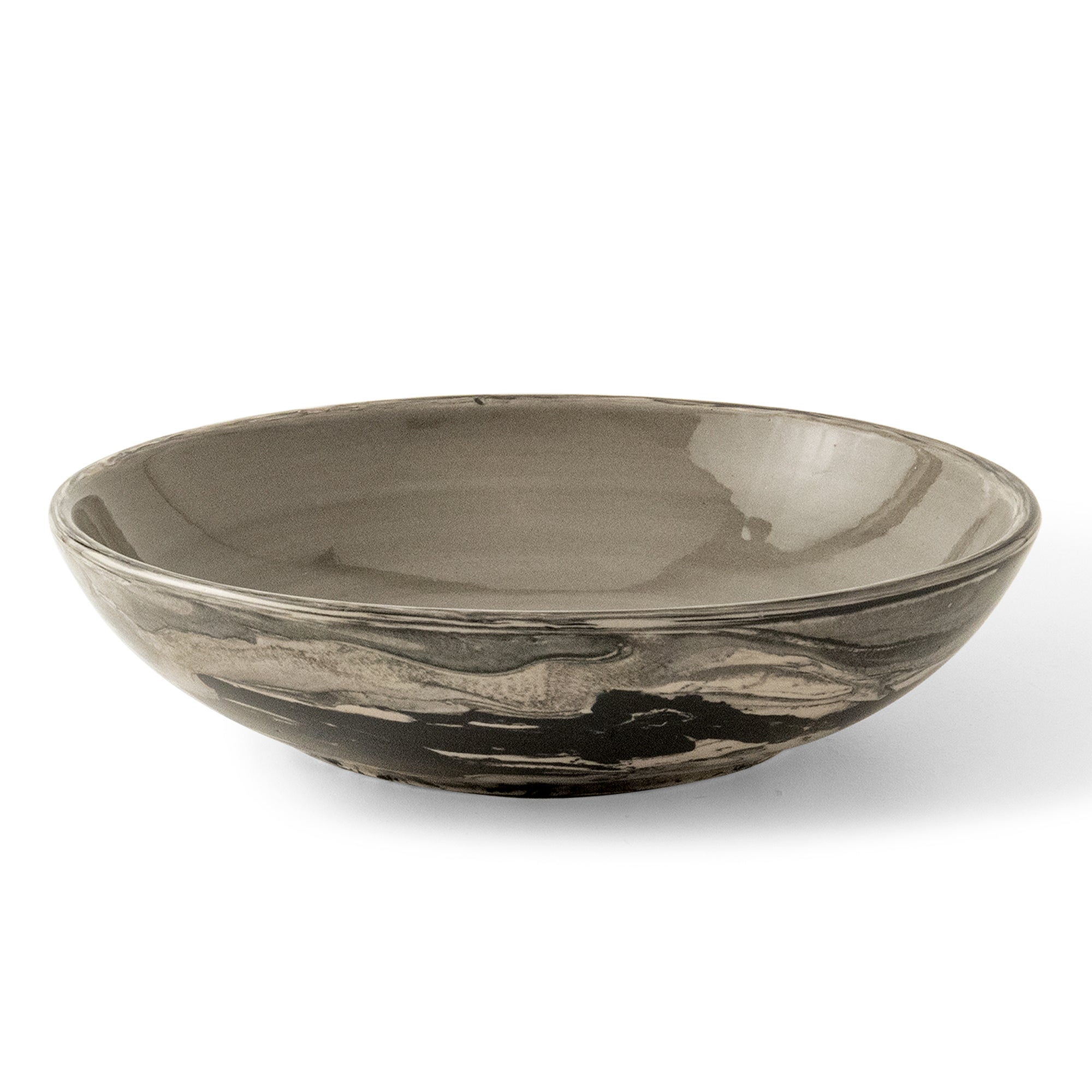 Carbon Ceramic Pasta Bowl 13.5 oz | Black Marbled Serving Bowl