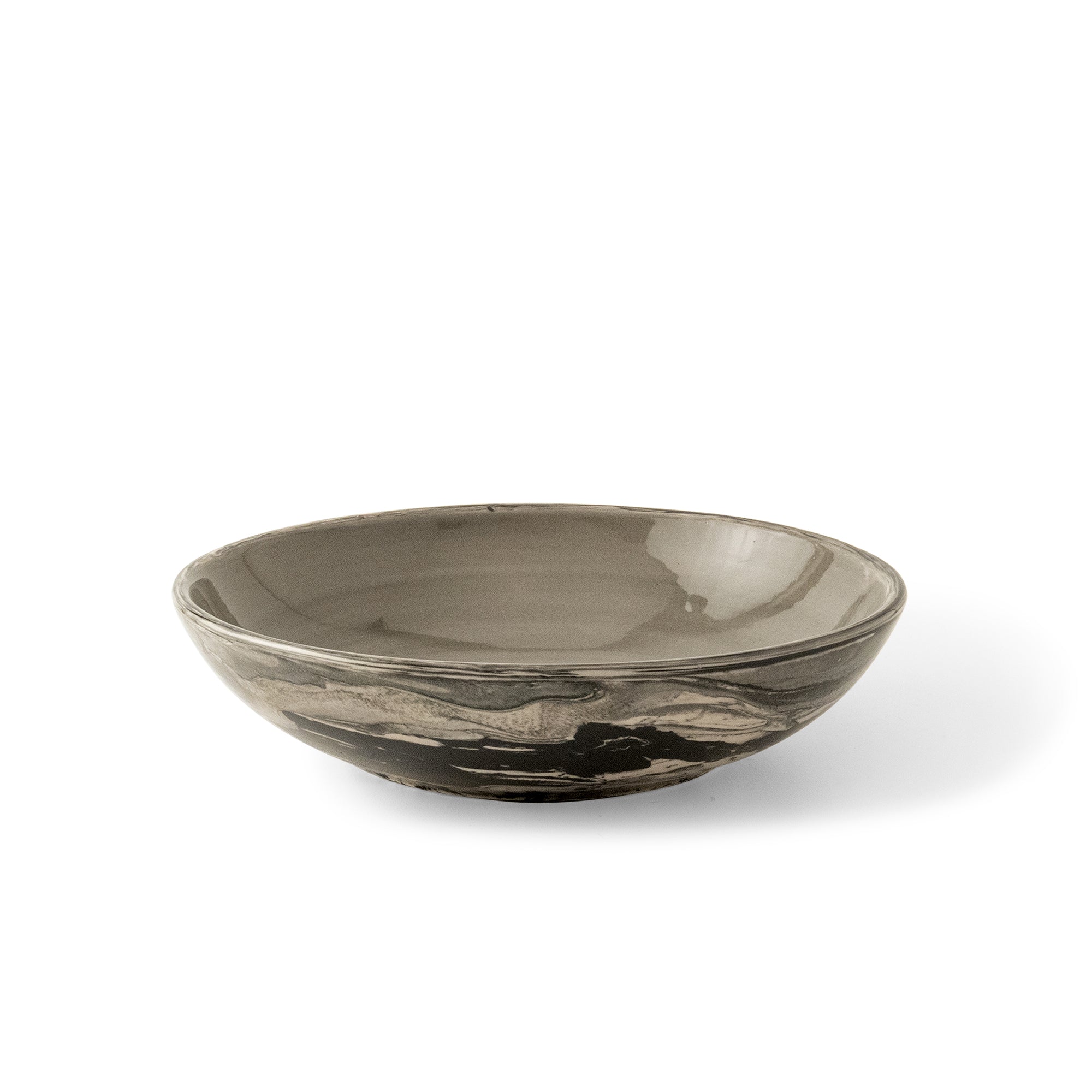 Carbon Ceramic Pasta Bowl 13.5 oz | Black Marbled Serving Bowl