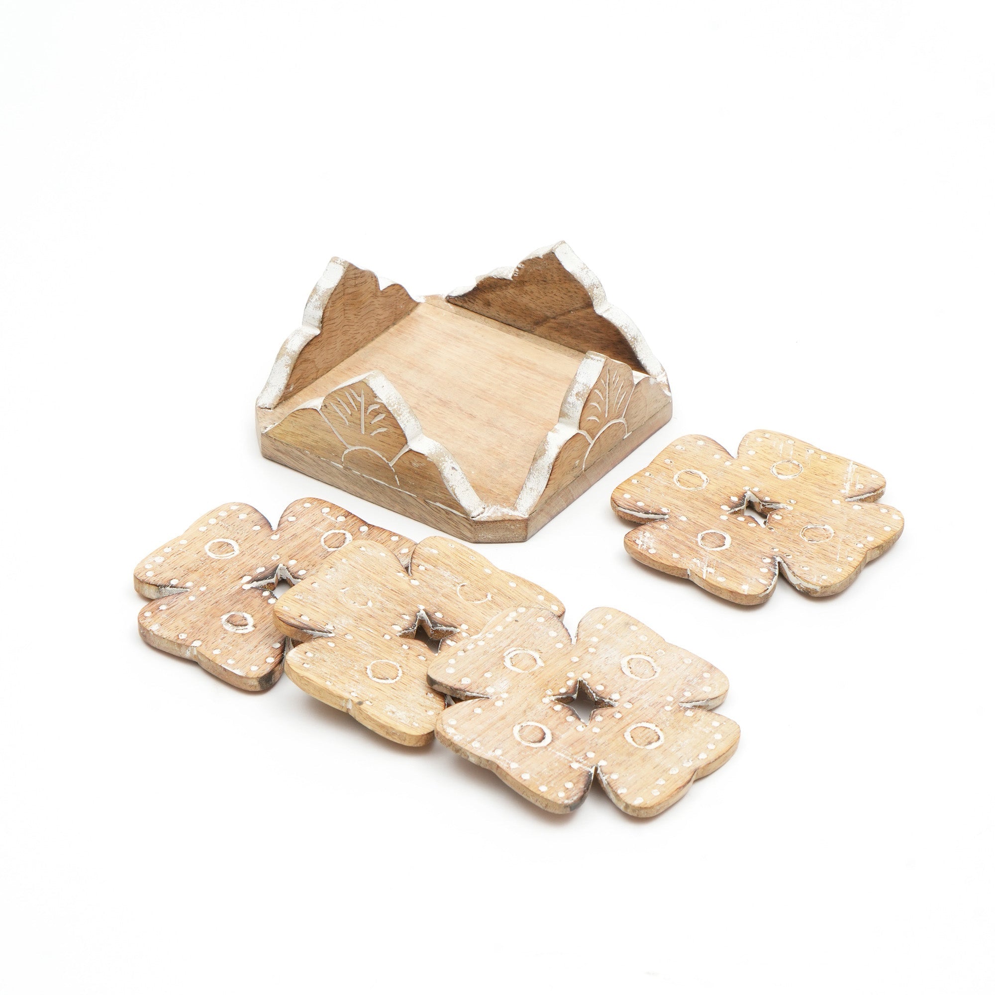 Wooden Coasters for Home & Office Use | Set of 4 | Stylish Drink Coasters