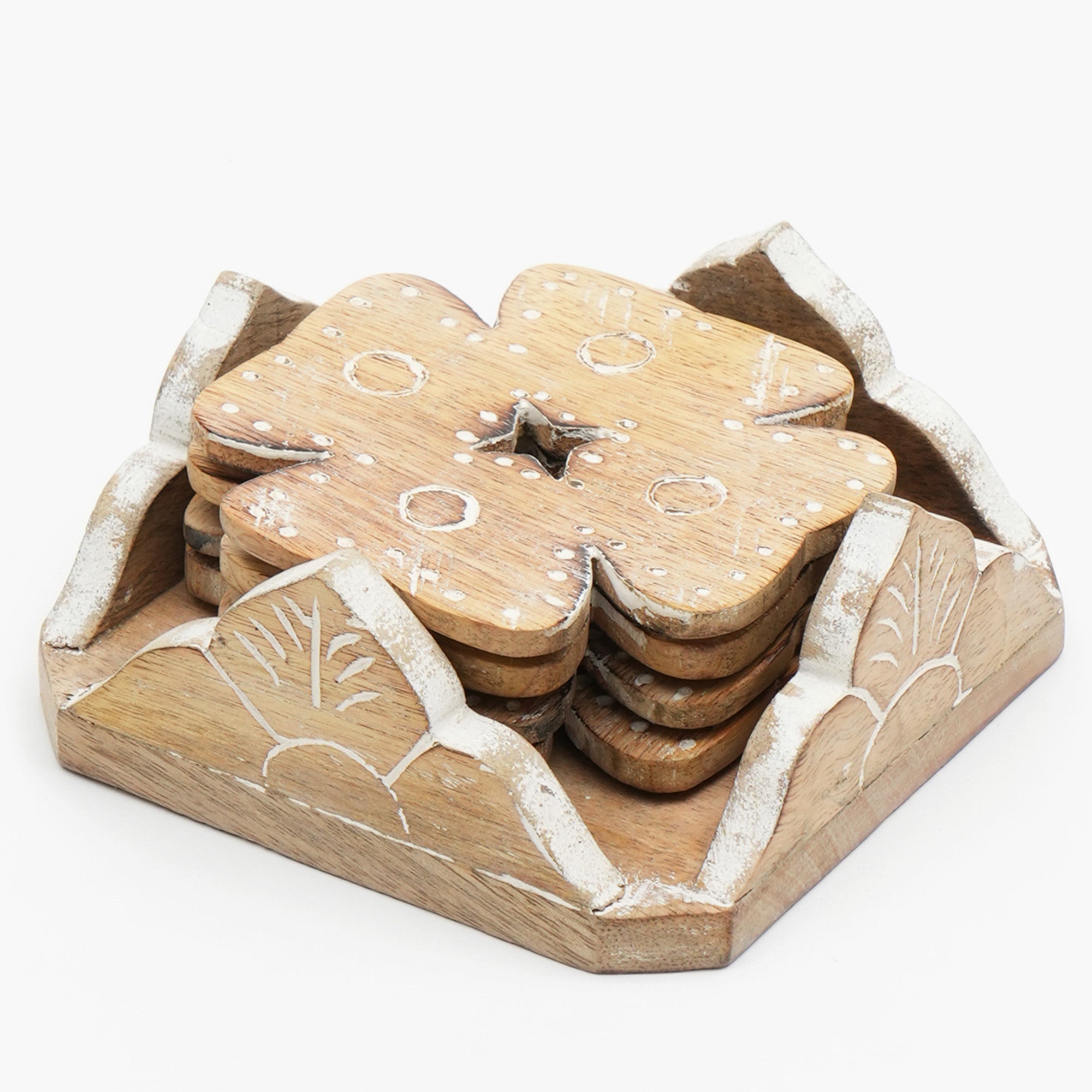 Wooden Coasters for Home & Office Use | Set of 4 | Stylish Drink Coasters