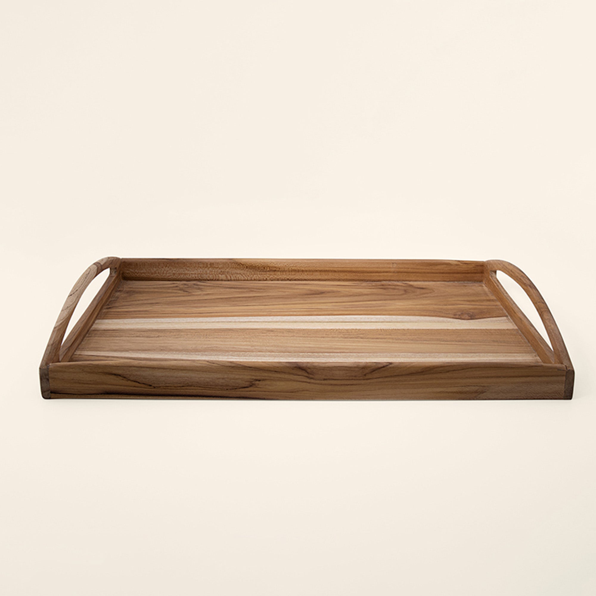 Handmade Teak Wood Serving Tray 18x11" | Rectangle Wooden Tray