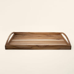 Handmade Teak Wood Serving Tray 18x11" | Rectangle Wooden Tray