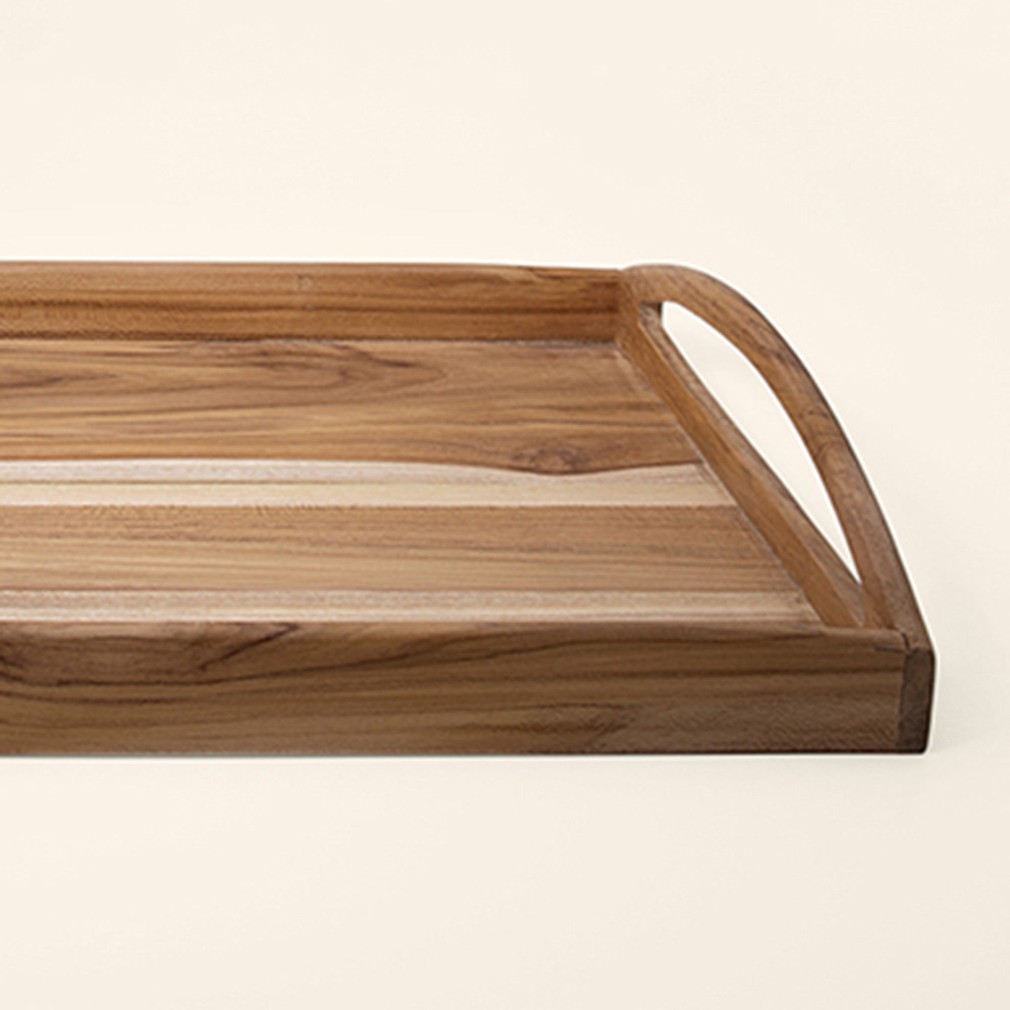 Handmade Teak Wood Serving Tray 18x11" | Rectangle Wooden Tray