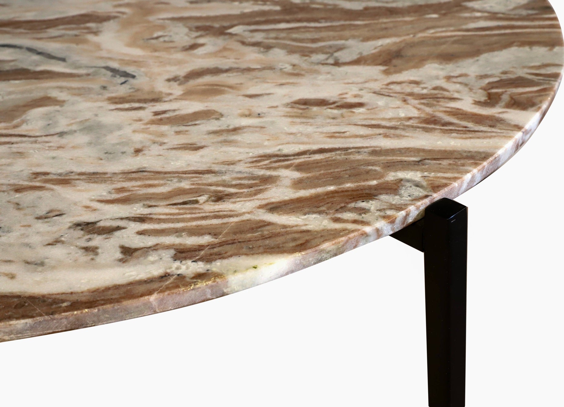 Brown Marble Coffee Table | Grey Metal Frame Center Table