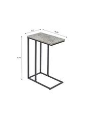 Modern C-Shape Marble Top Side Table | Luxury End Table for Living Room & Bedroom Decor