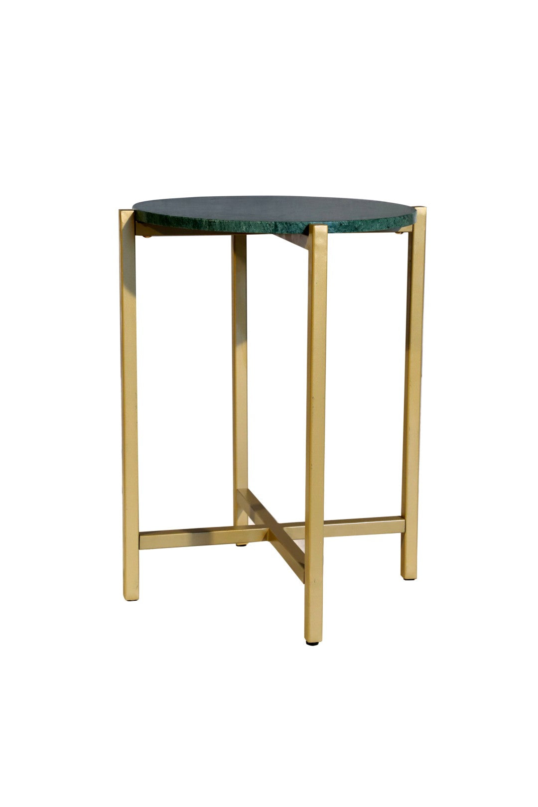 Green Marble Side Table 21" | Metal Legs End Table (Grey/Gold Options)