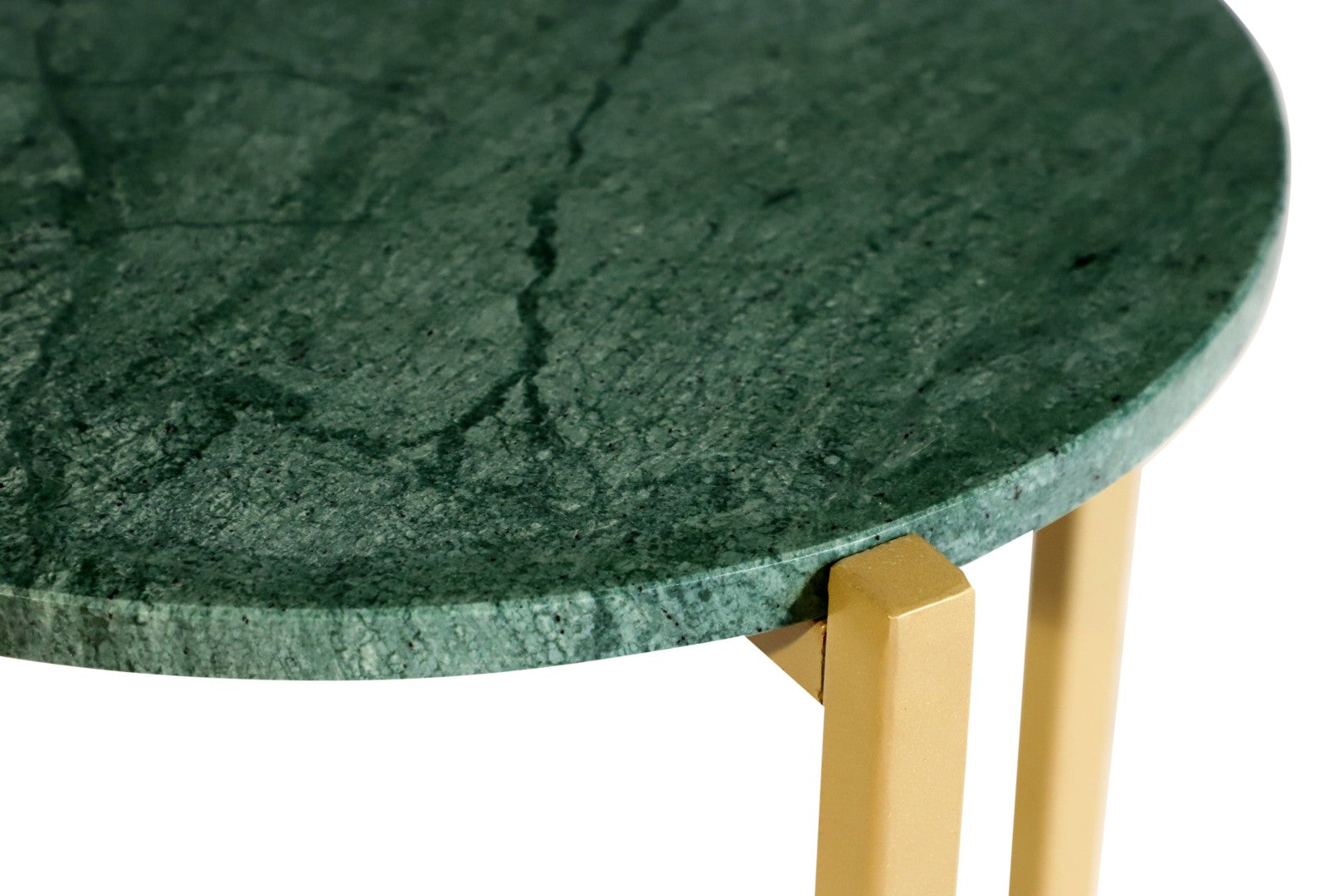 Green Marble Side Table 21" | Metal Legs End Table (Grey/Gold Options)