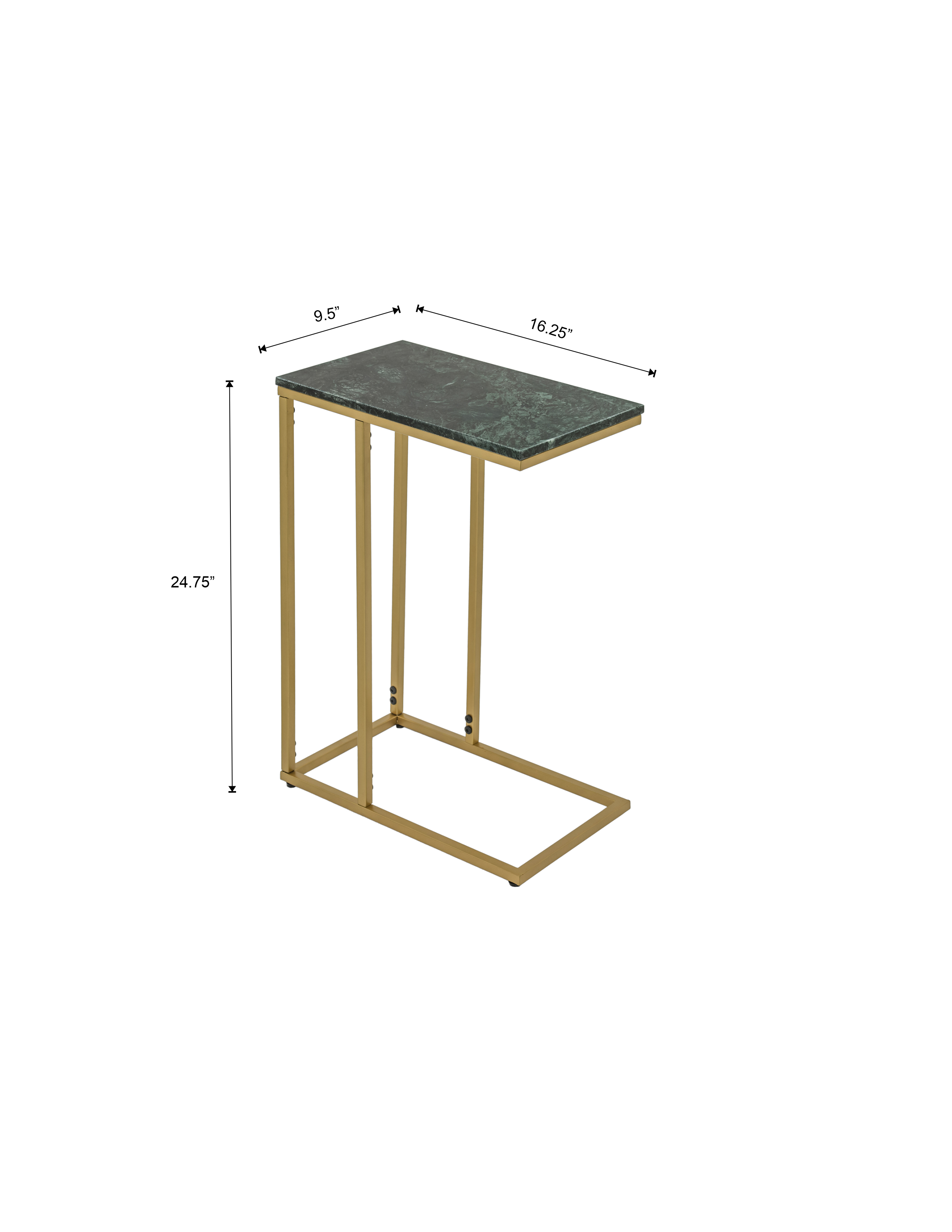 Modern C-Shape Marble Top Side Table | Luxury End Table for Living Room & Bedroom Decor