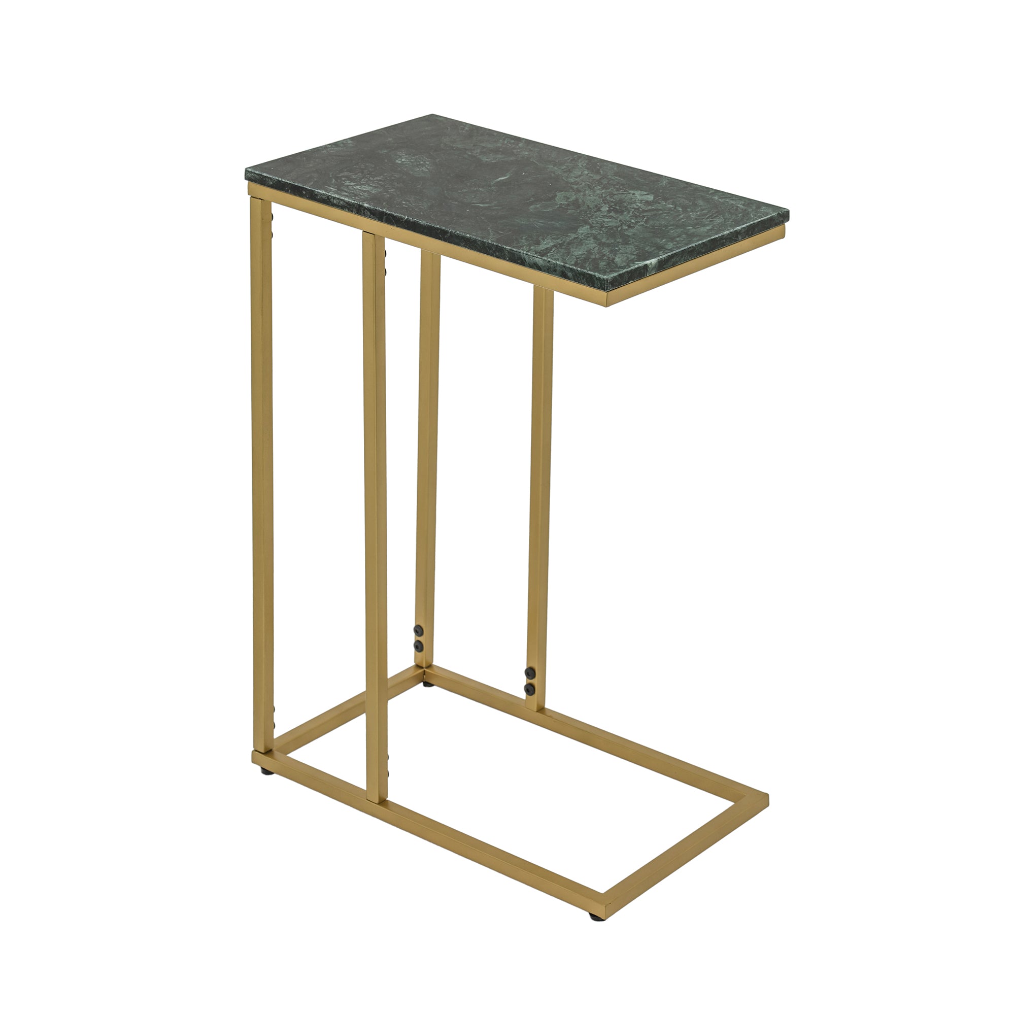 Modern C-Shape Marble Top Side Table | Luxury End Table for Living Room & Bedroom Decor