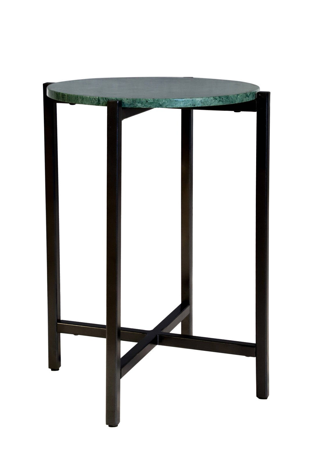Green Marble Side Table 21" | Metal Legs End Table (Grey/Gold Options)