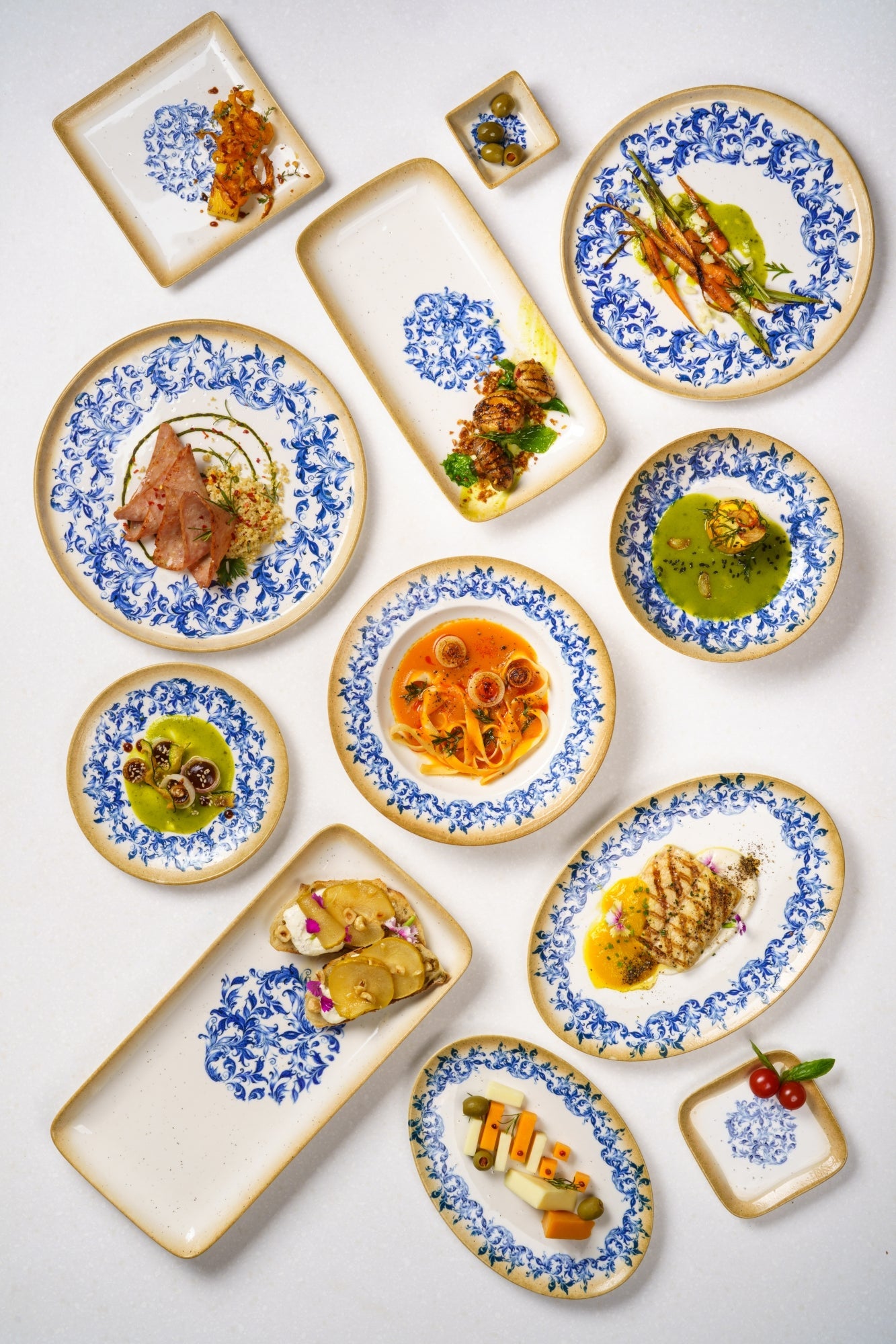 Rectangle Plate | Amalfi | Porcelain, Set of 6