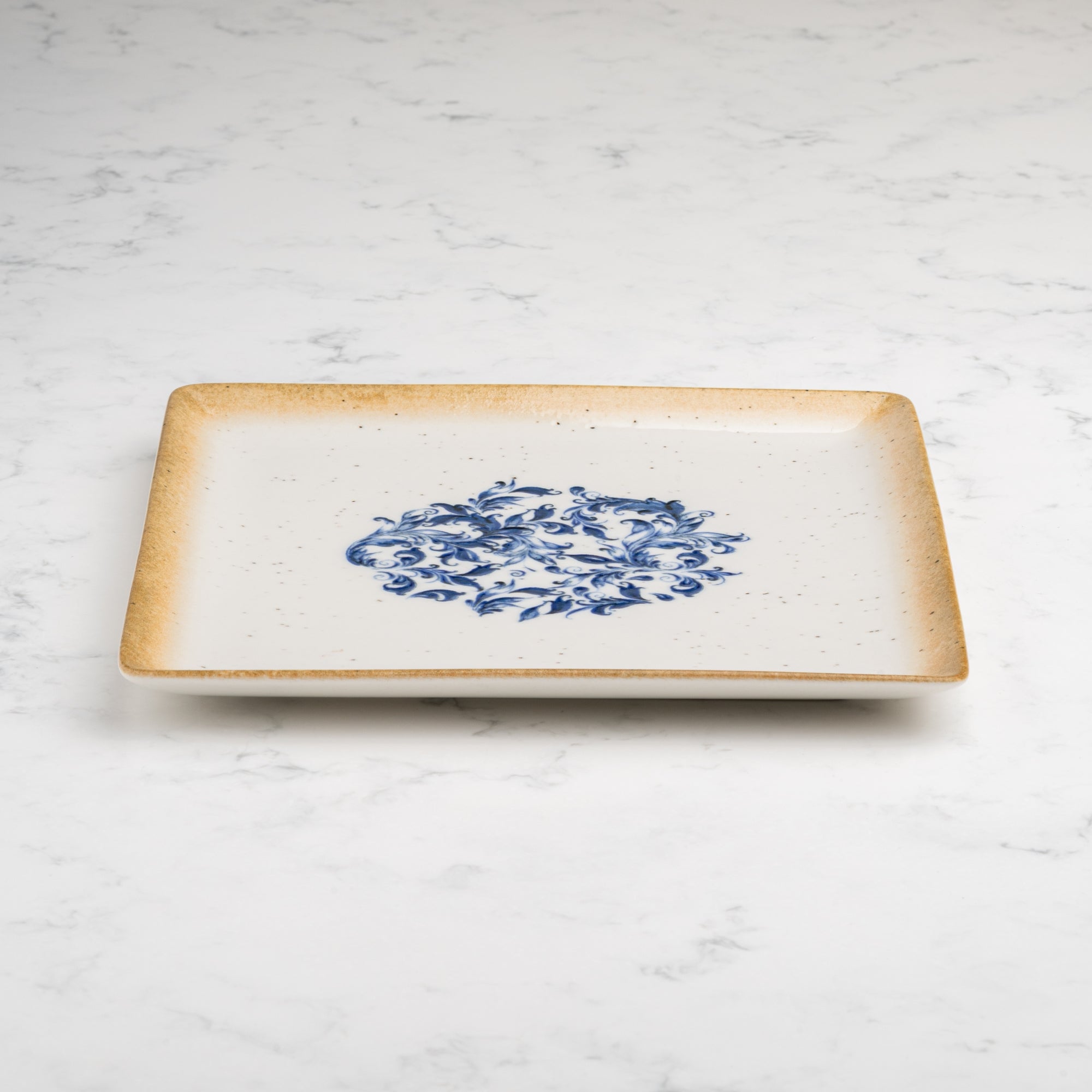 Square Platter With Foot | 8.2"| Porcelain, Set of 12