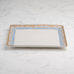 Square Platter With Foot |  Porcelain | Set of 6