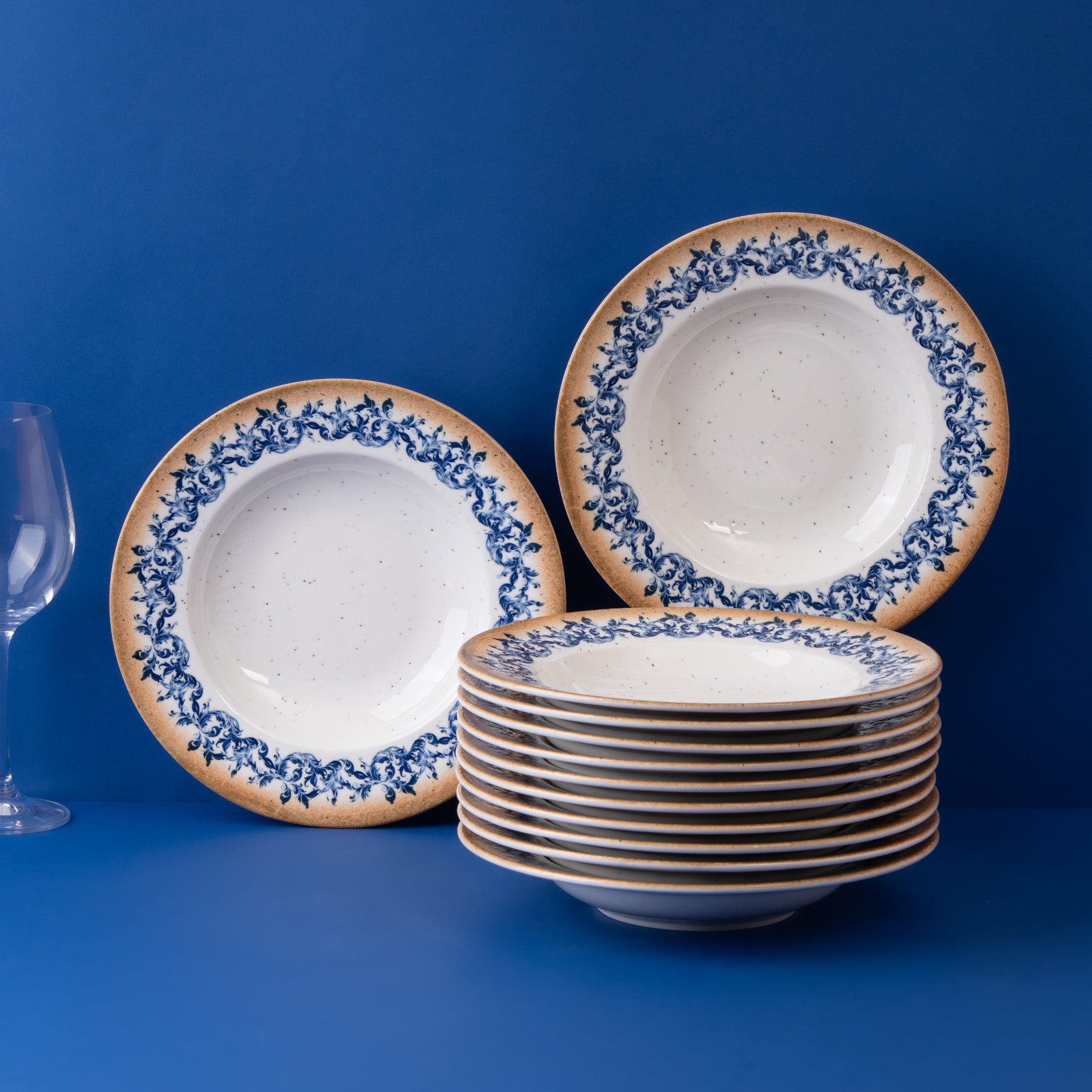 Short Rim Stackable Plate | Porcelain, Set of 4