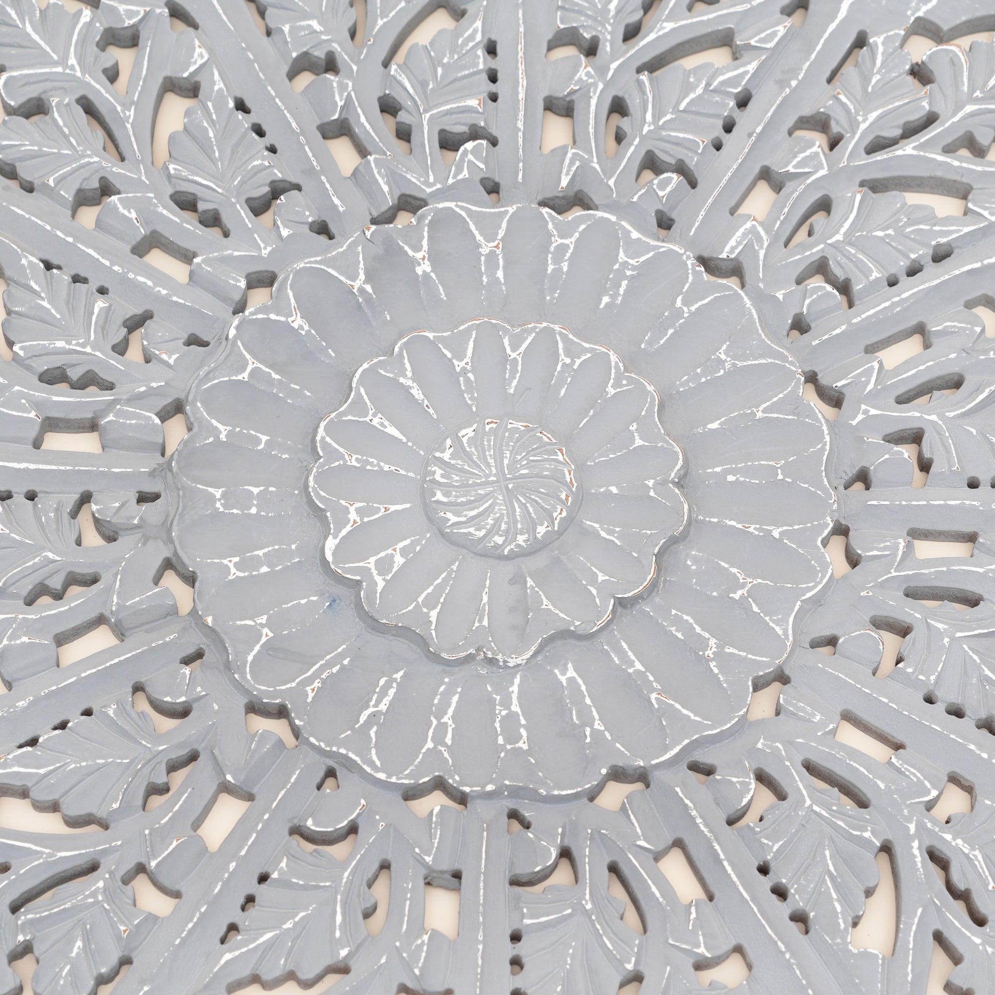 Mandala Wall Decor | Handcarved Wood Wall Art Panel, 48x48"