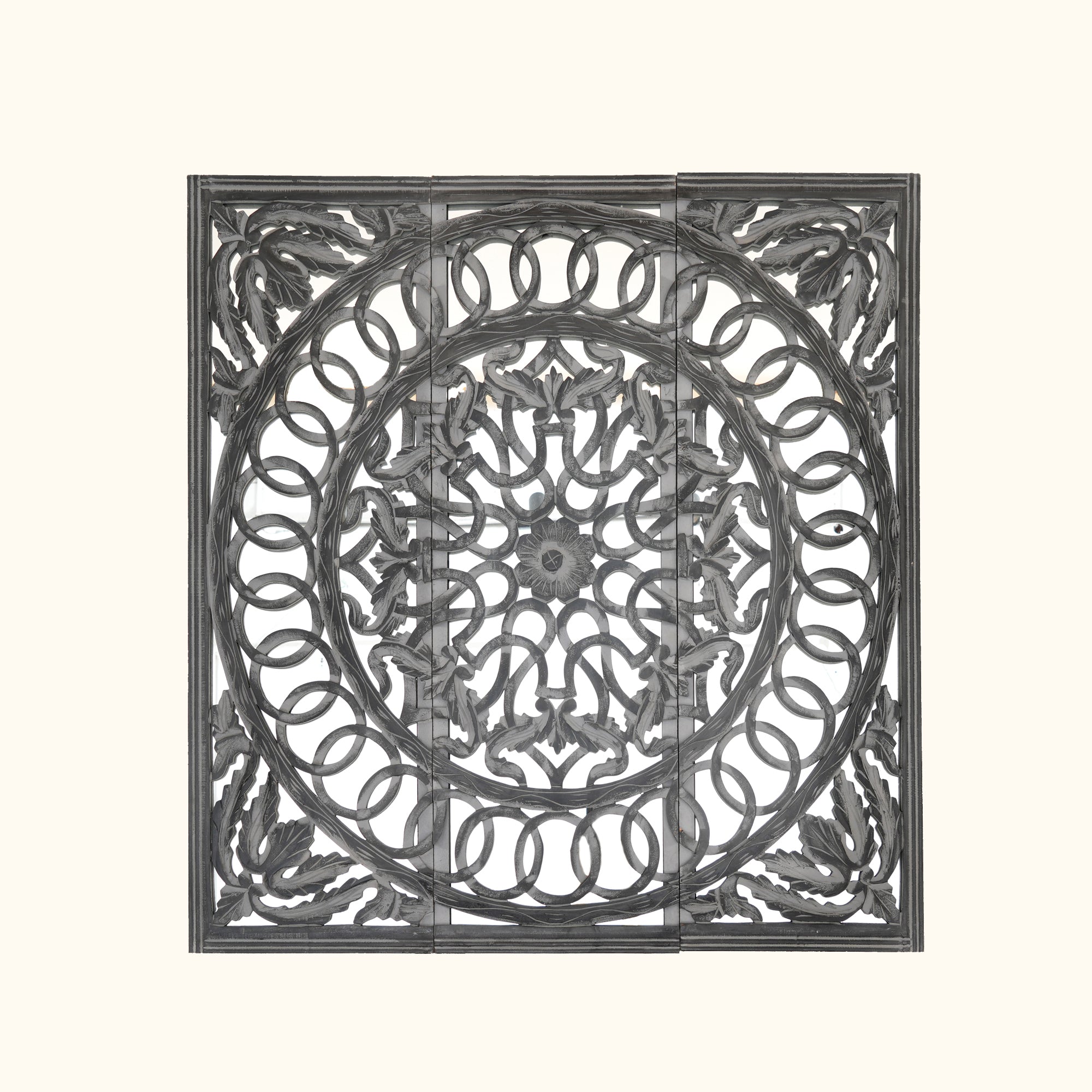 Wall Art with Mirror | Wooden Handmade Wall Panel , 48x48"