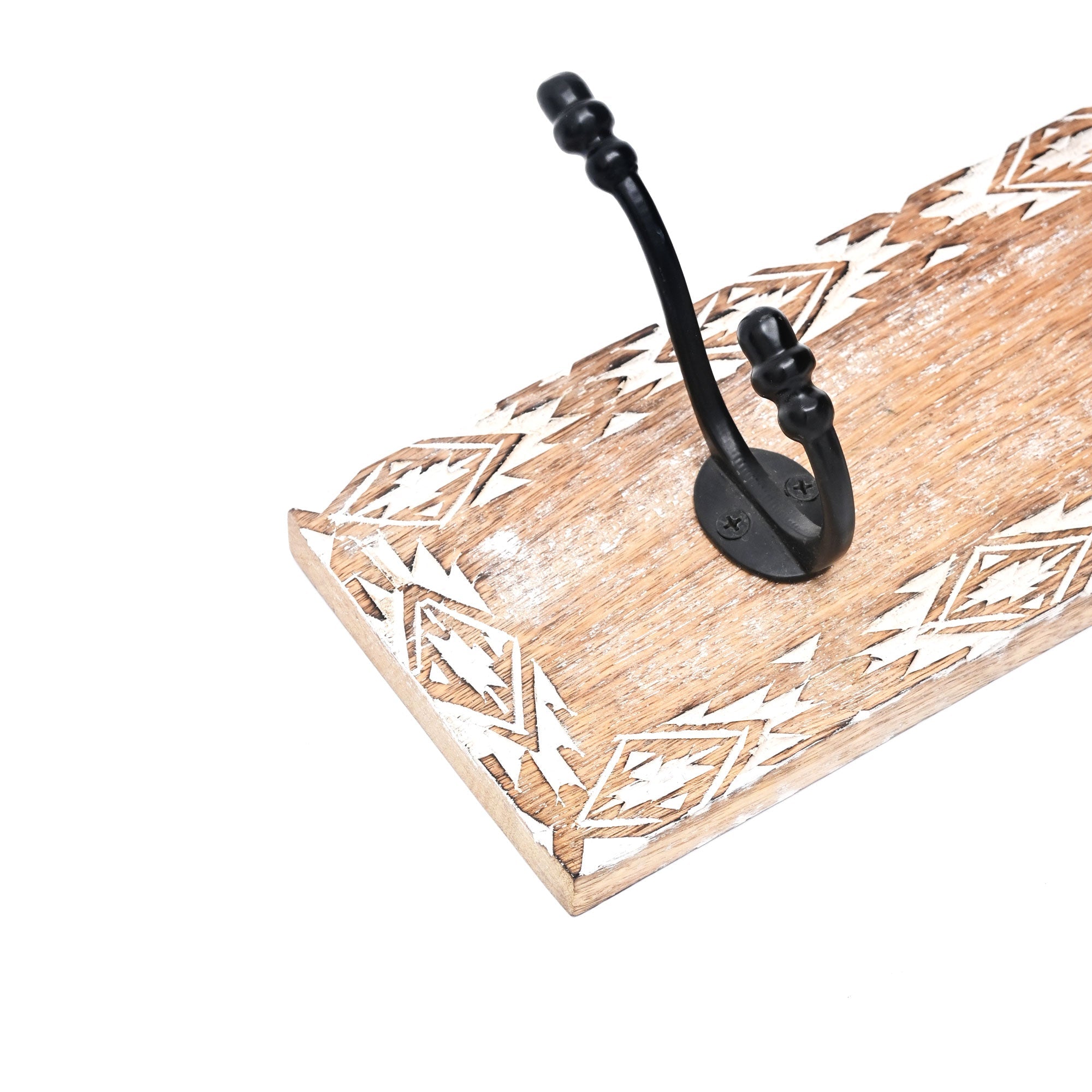 White Wash Wall Hook | Mango Wood |  Wooden Hook for Décor